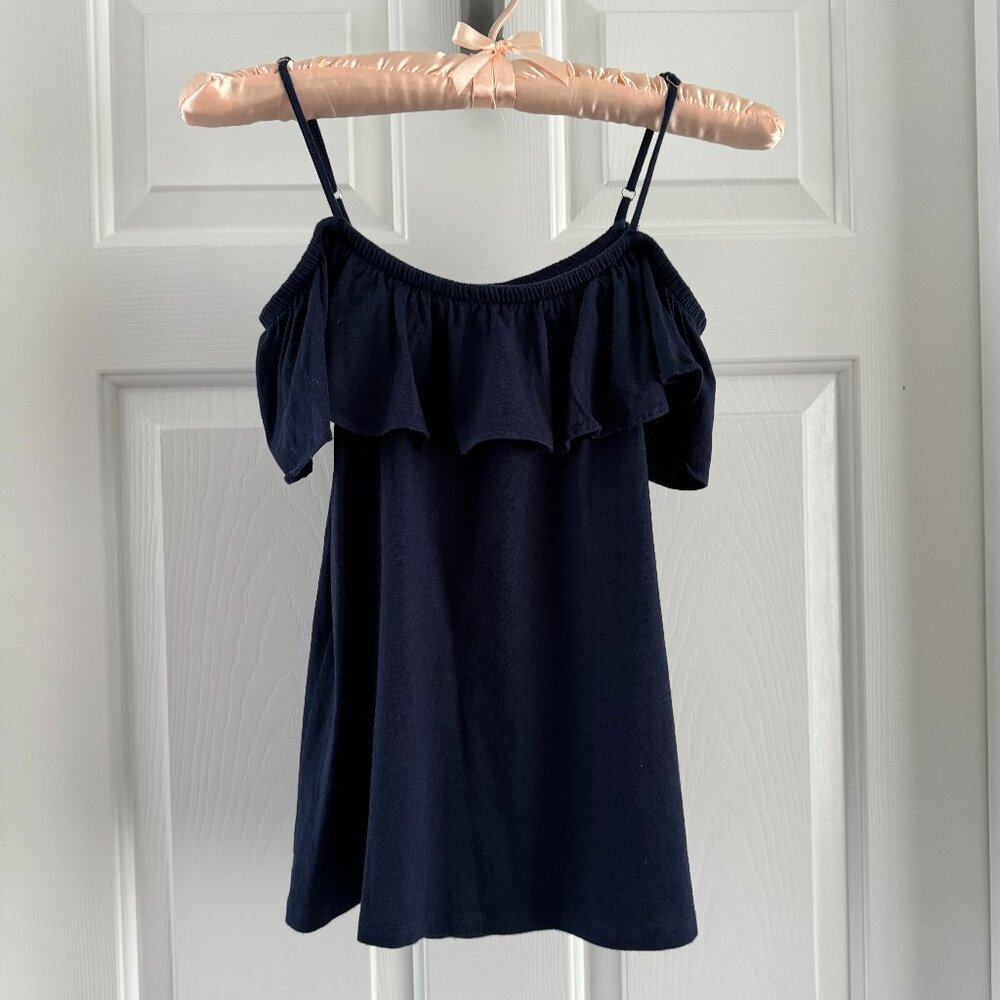 Lilly Pulitzer Tamiami Off the Shoulder Top True Navy, Size XXS